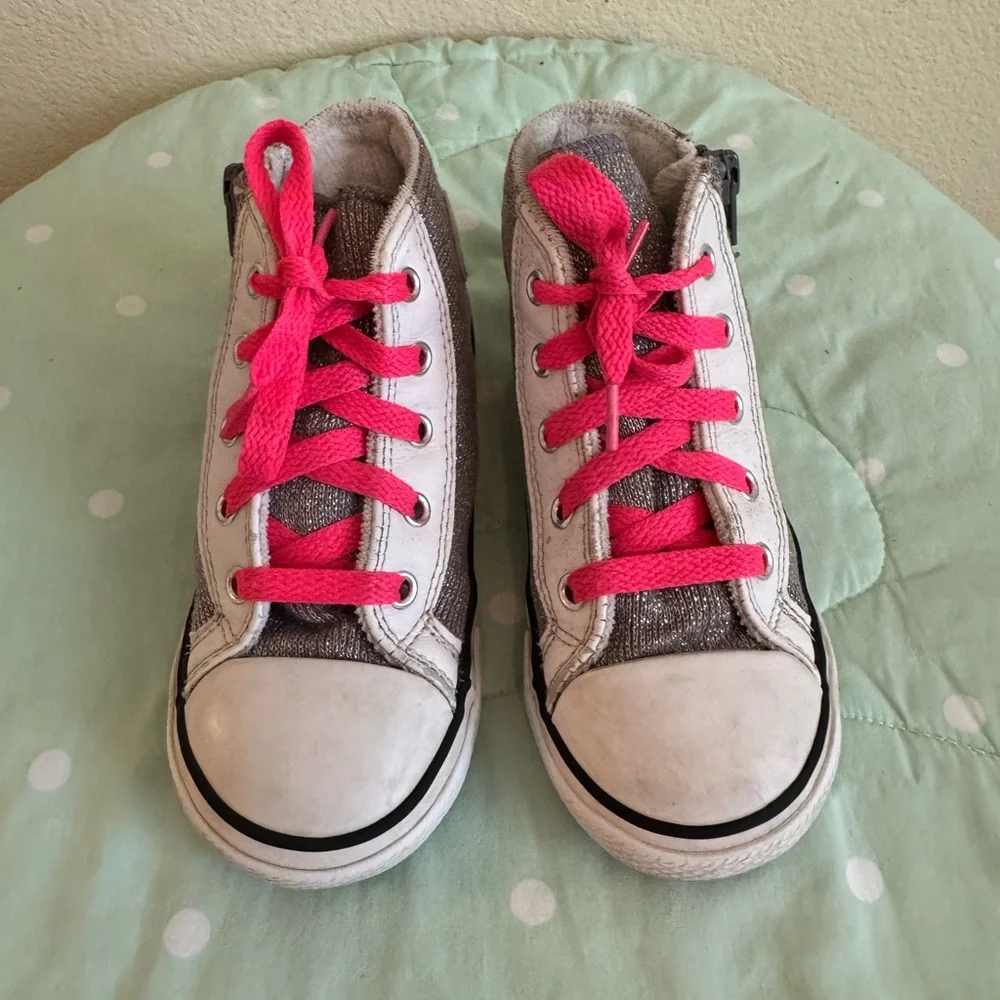 Converse Kids High-Top Sneakers with Pink and Gray Toddler size 10